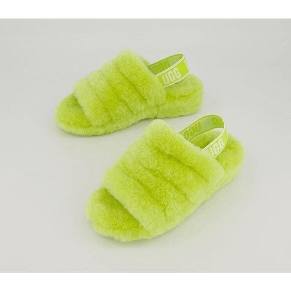 UGG Women's Fluff Yeah Slide Sandals - Key Lime 6M - Picture 9 of 11